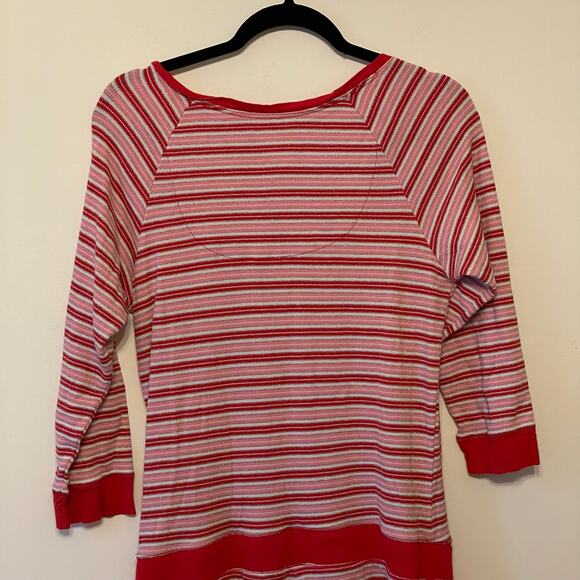 Victoria’s Secret L pajama romper sparkle stripe long sleeve deep scoop neck - Picture 6 of 7